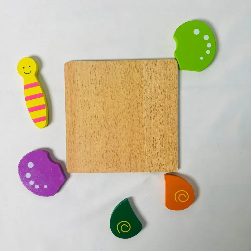 Vintage Butterfly Color Block Small Chunky Wooden Puzzle